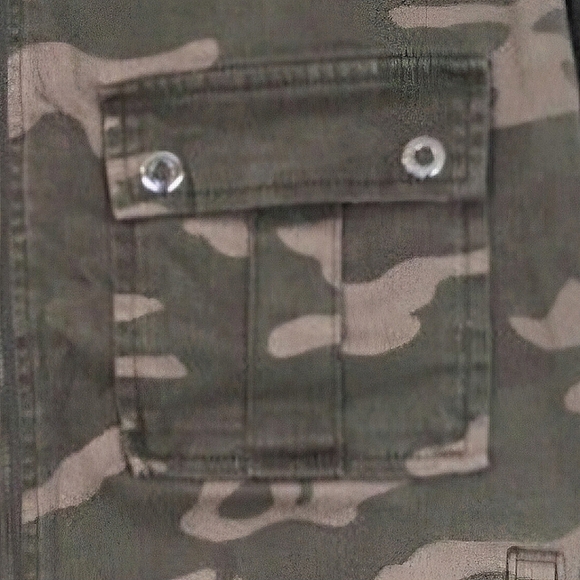 Good American Washed Camo Print Military Style Jacket Size 0/1 - S/M - Picture 12 of 13